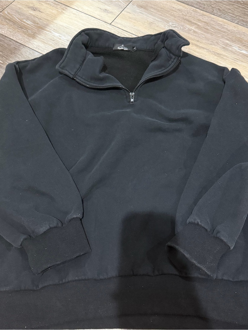Women's Black Quarter-Zip Pullover Hoodie
